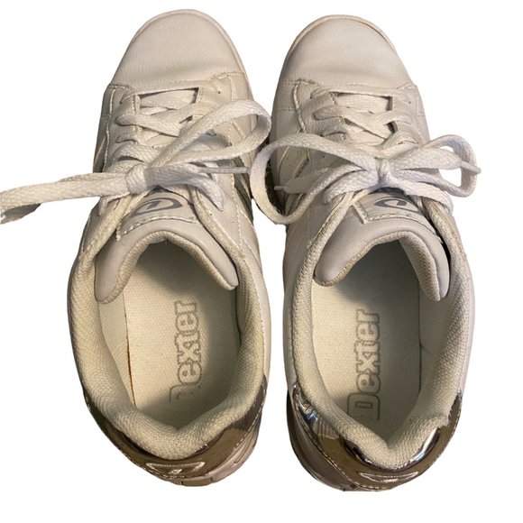 Dexter Slide Rite Bowling Shoes White Metallic Silver Sneakers Womens 8.5M - Picture 8 of 11